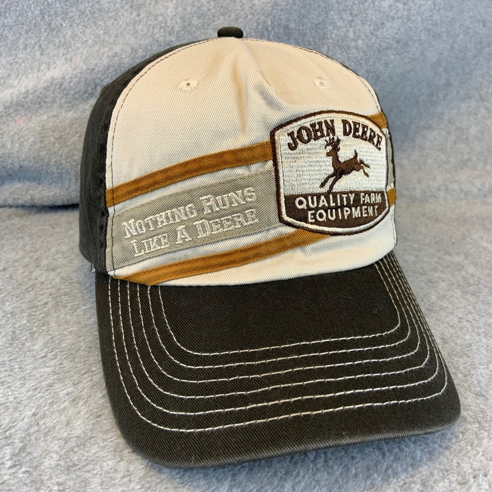 John Deere Nothing Runs Like A Deere Mens Hat Farm Equipment Patch OSFM